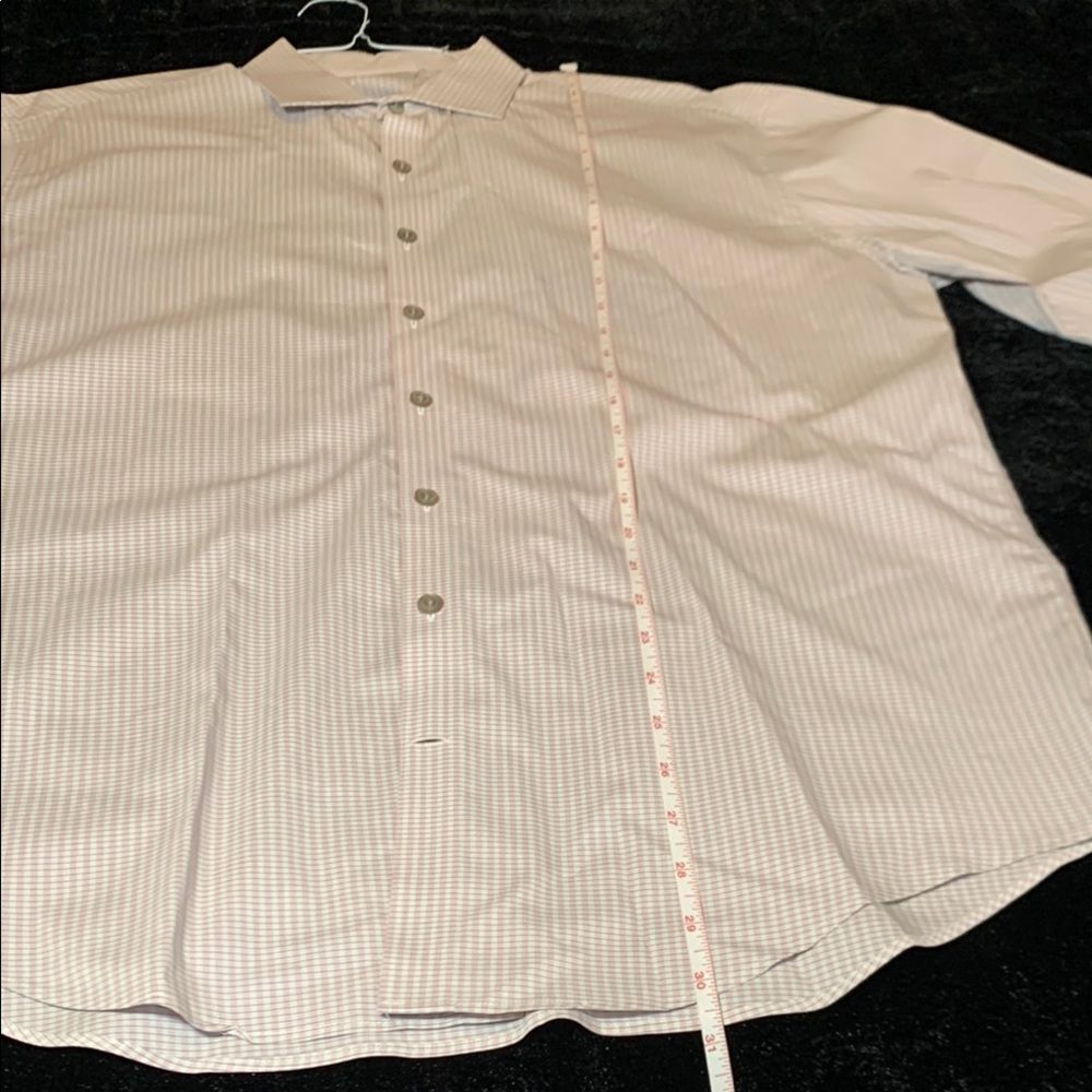 Kenneth Cole Reaction Dress Shirt Men's 17 32/33 Button-Up Pink Slim Fit Plaid - Picture 5 of 9